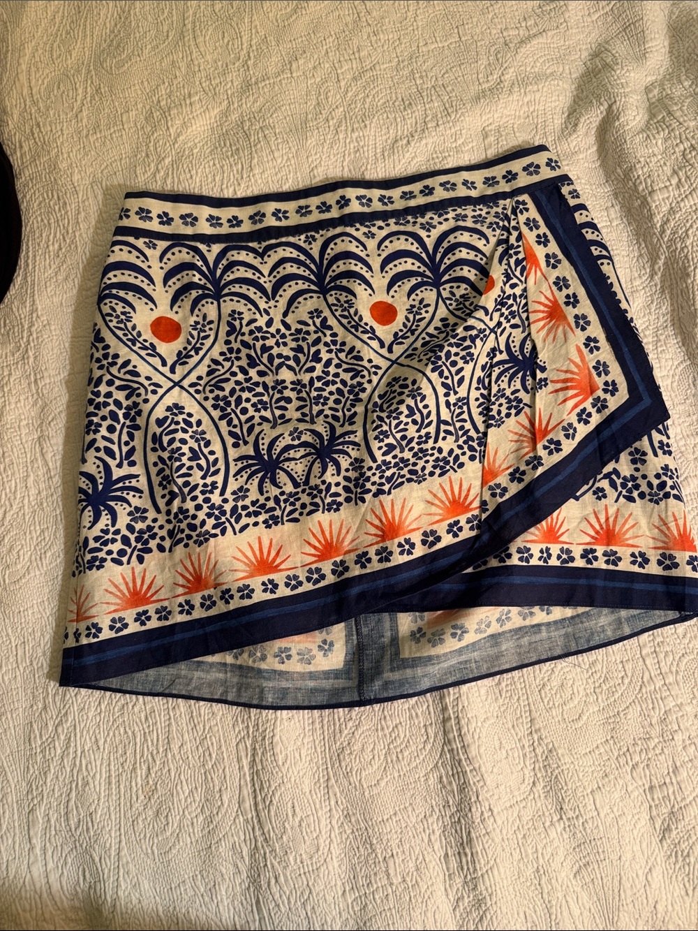 FARM Rio Afternoon Breeze Linen-Blend Mini Skirt